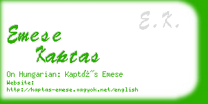 emese kaptas business card